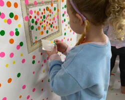 Creating our own Kusama-inspired Obliteration Room Dot Wall